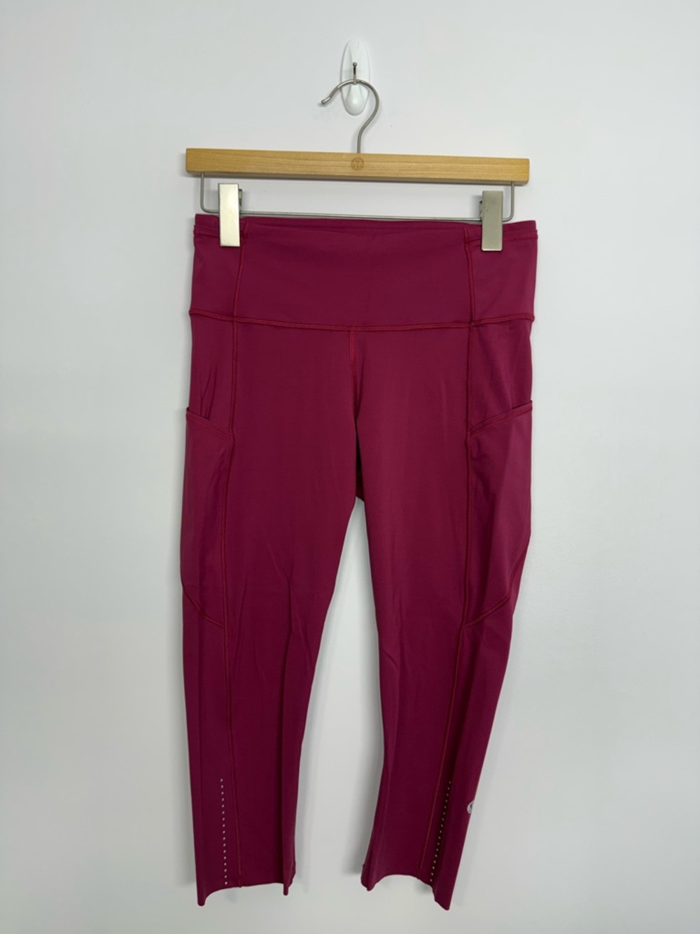Lululemon Fast & Free Crop II *Nulux 19" Star Ruby Size 8